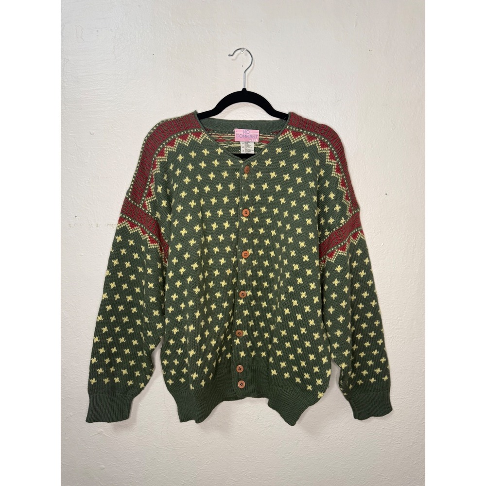 Vintage No Comment by‎ Oke Women's OS Knit Cardigan Sweater Wool Blend Italy